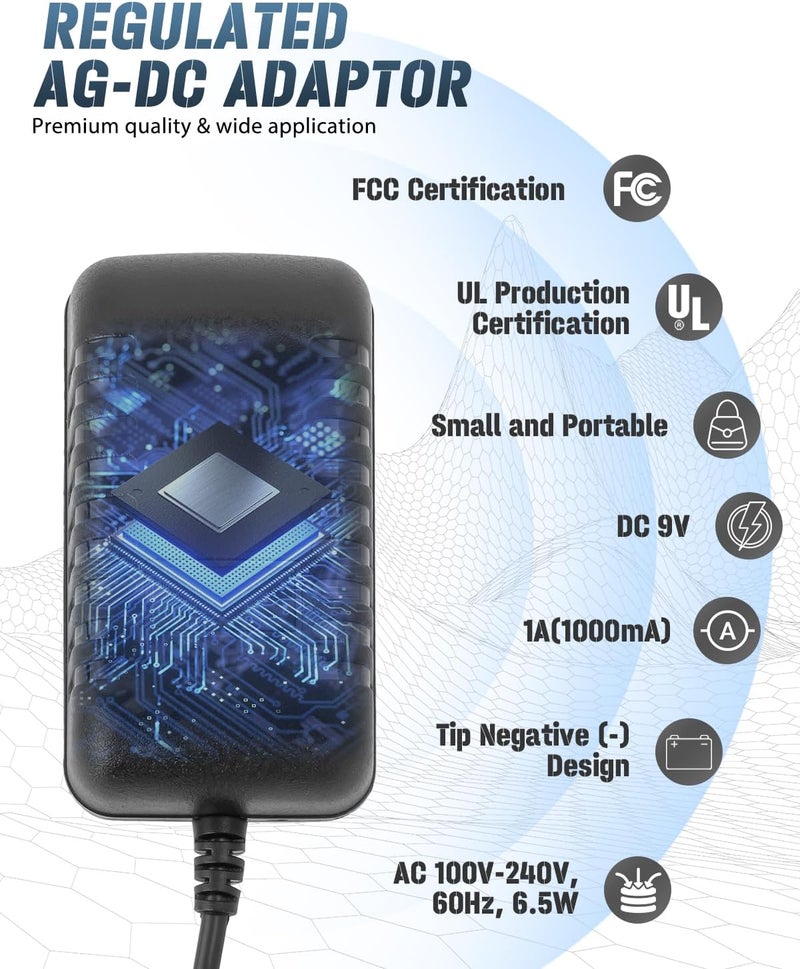 STRICH SPA-10 Guitar Pedal Power Supply Adapter (1000mA -1A) AC DC 9V, Compatible for Guitar Pedal Bass Effect Pedal Board (Tip Negative), 6 Way Daisy Chain Cables, New Version - Image 3